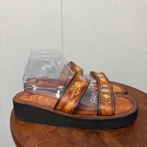 Mexican Leather Huaraches Women's Slip On Sandals Size 11